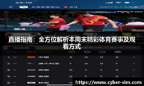 直播指南：全方位解析本周末精彩体育赛事及观看方式