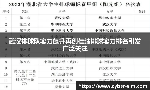 武汉排球队实力飙升再创佳绩排球实力排名引发广泛关注